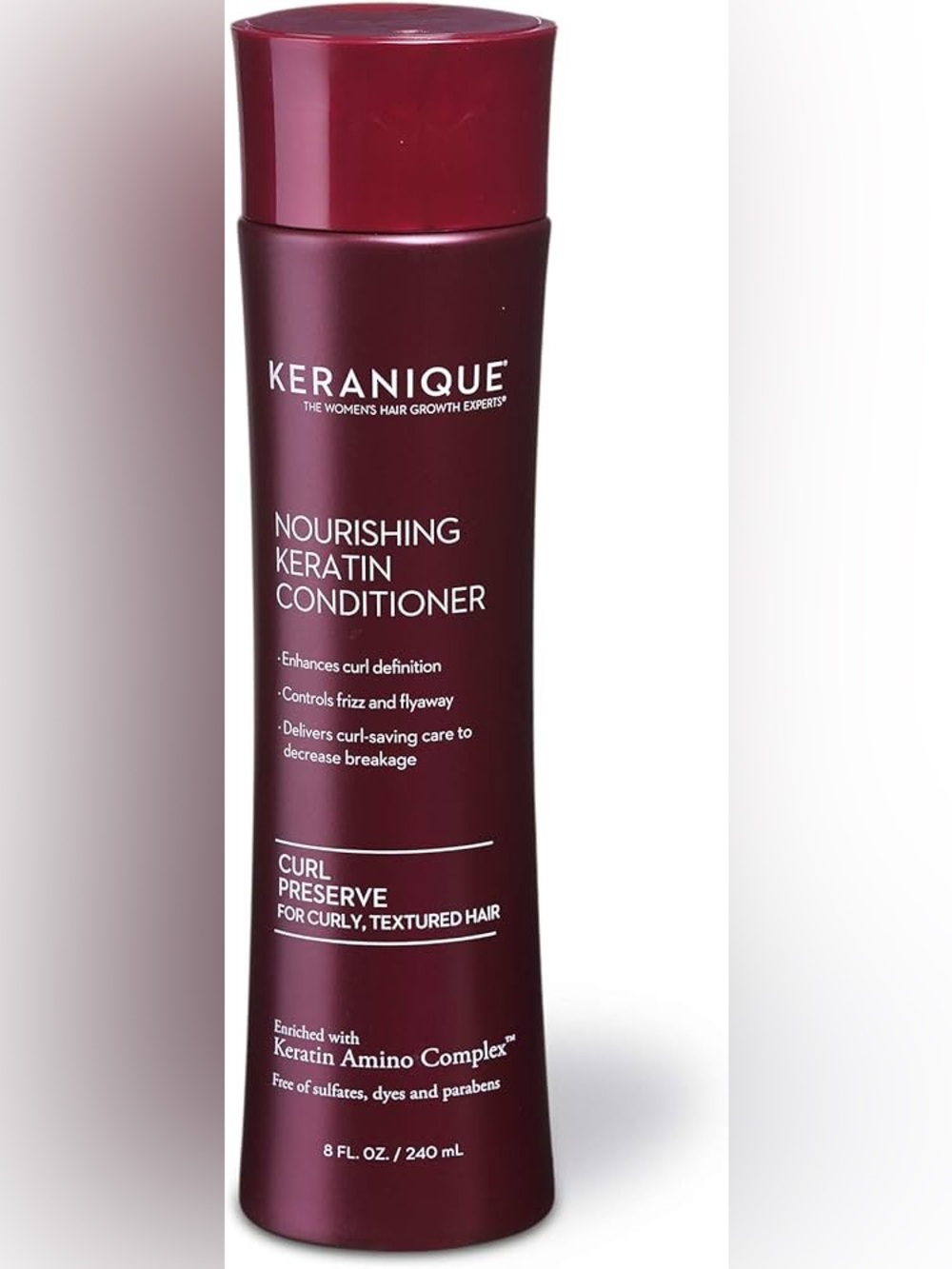 Keranique Keratin Conditioner for Curly Textured Thinning Hair 8 FL. OZ.